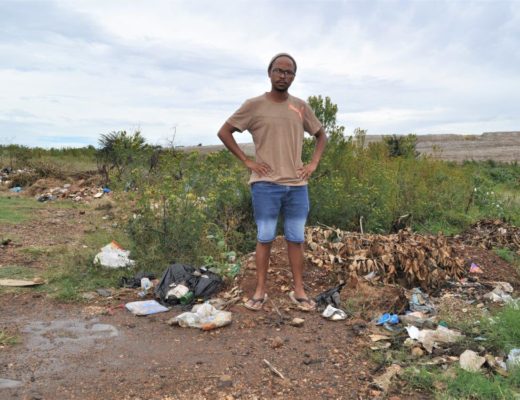 Thuto Noge is sick and tired of having to deal with illegal dumping next to his house.
