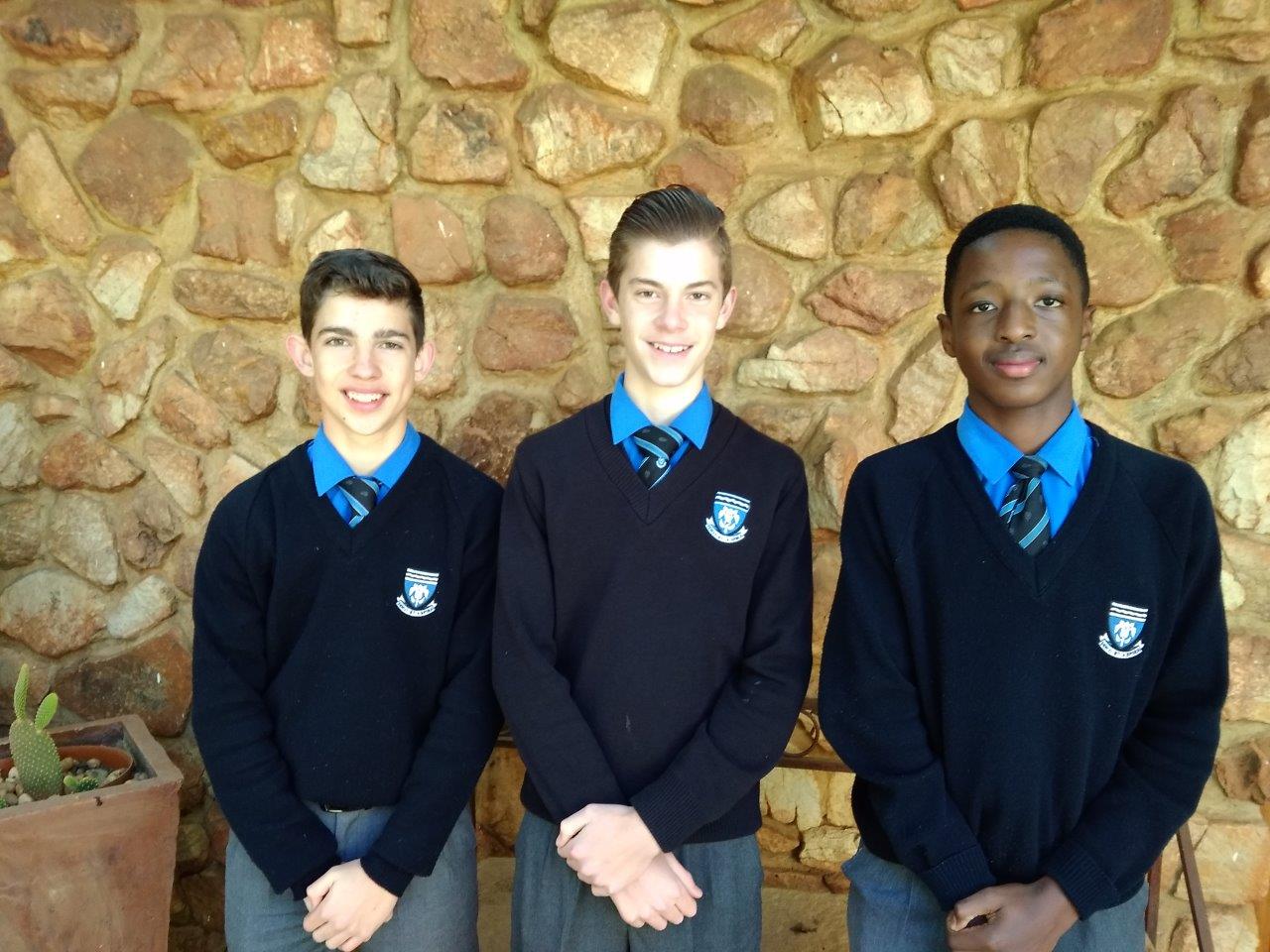 Above: The Ferdies players who made the u.14 NW team are Derek Jardim, Ashton Dineen and Khago Phetlhu.