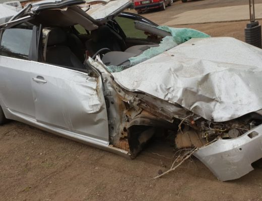 Dit is hoe Corneel se motor gelyk het na die ongeluk. Foto: Verskaf