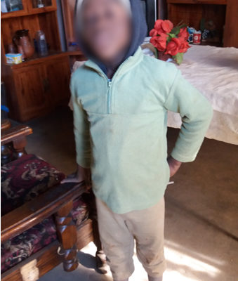 The little boy just before he was placed at the youth care centre. Photo: Provided