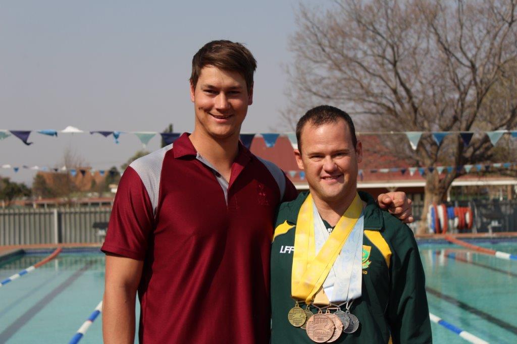 NWU swemafrigter, Mickey Olivier en Hannes-Walt de Klerk.