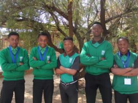 Mzwandile Seripe, Andile Seripe. Gofaone Makame, Tebogo Mokhele and Sibusiso Xhakalashe took home medals for their inventive projects at the 2018 Eskom Science Expo (Dr Kenneth Kaunda Region) event. Photo: Wouter Pienaar