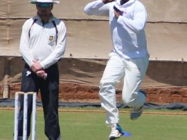 Ikageng's Vuzi Mazibuko ready to unleash a delivery. Photos: Wouter Pienaar