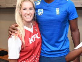 Monique van Niekerk with Lungi Ngidi