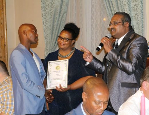 Johannes (Bok) Thibedi proudly received his award at the Potchefstroom police year-end function. Photos: Provided by SAPS