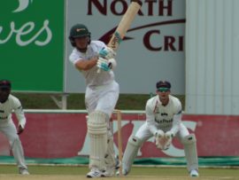 Matthew Breetzke plays a flick of his hips for the Warriors in their 4-day franchise series match against the Lions.