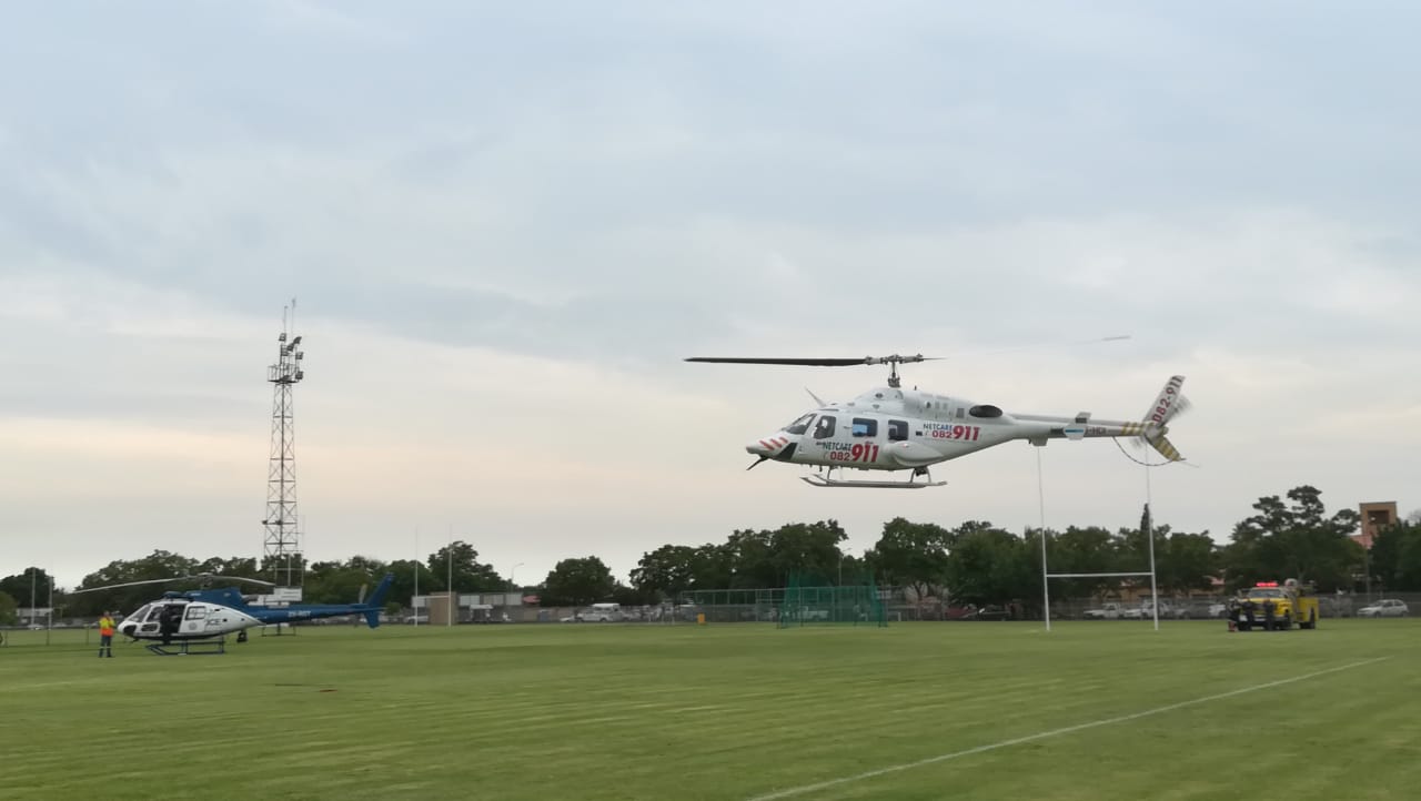 Van die kinders is per helikopter weggeneem.