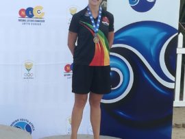 Danielle Luyt on the podium