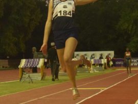 Karmen Fouché of Gimmies takes flight.