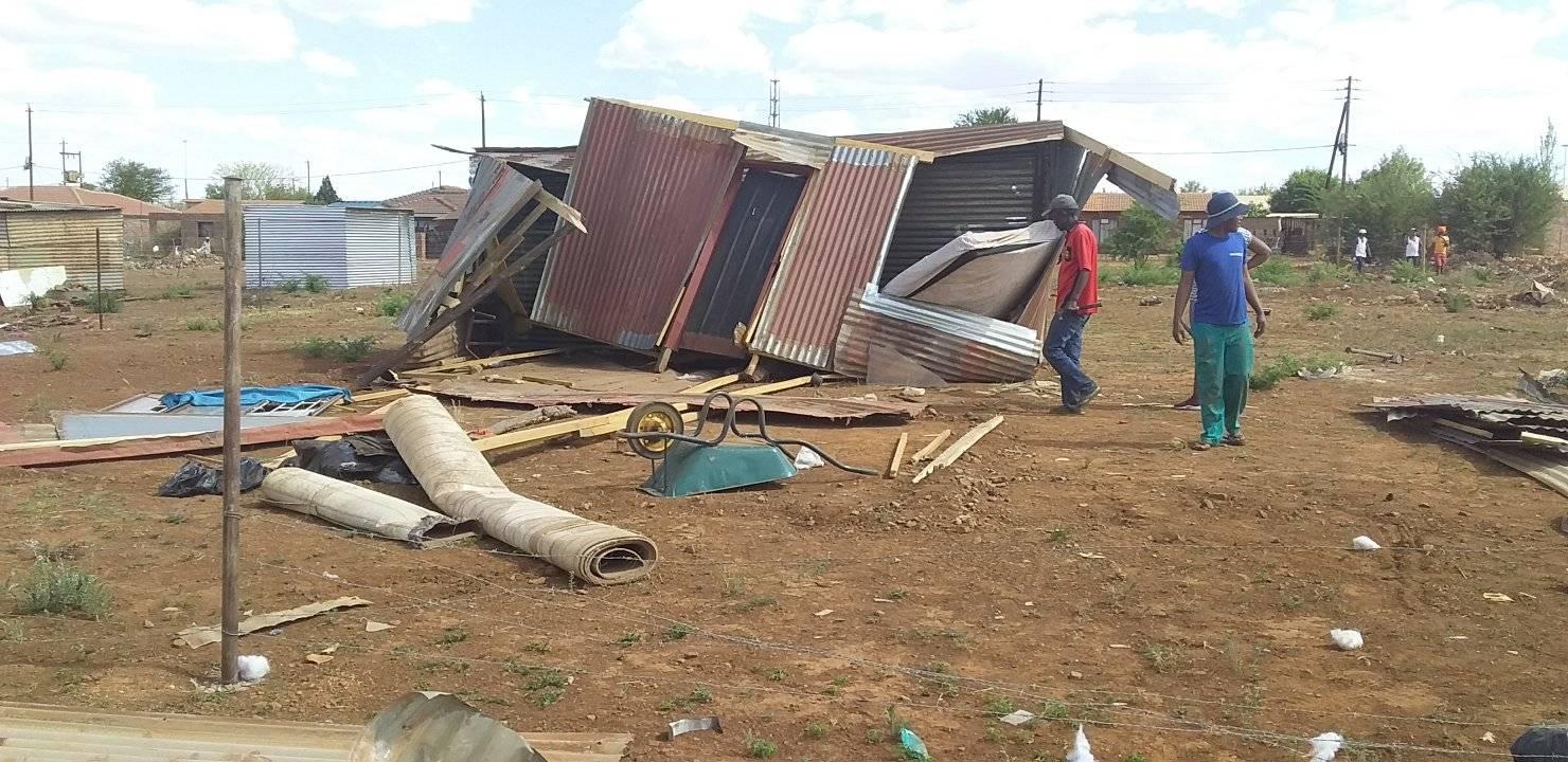A home in Ext 7 that was destroyed by the whirlwind. (Photo: Facebook)