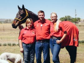 Annelize, Eduard van Molkte en Johané Goosen is almal puik Western Mounted Games perderuiters.
