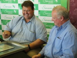 North West Cricket CEO, HP Prinsloo and Francois Strydom, CEO of Senwes signs the new three year deal.