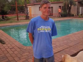 This is a picture of Jonathan Prinsloo, his first afternoon at the recovery centre. (Photo: Facebook)