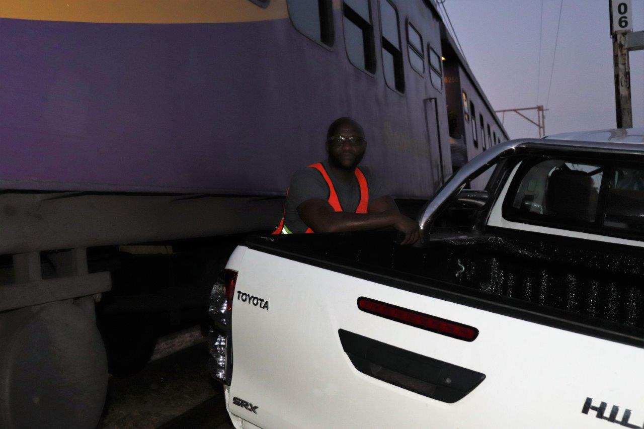 Tshepo Makgala, die toesighouer van die trein wat in die ongeluk betrokke was.