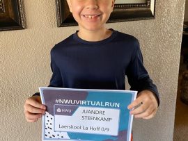 Juandre Steenkamp competed in the 5km fun run