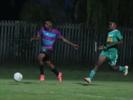 Brian Maleka scored the winning goal for NWU Tawana. Photo: Wouter Pienaar