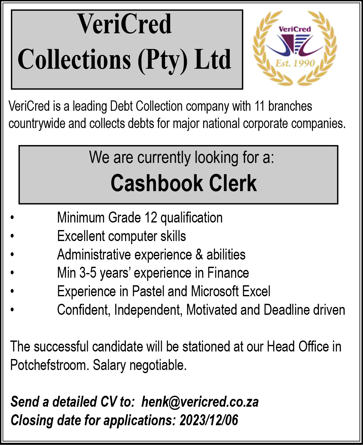 Vacancies Potchefstroom Herald