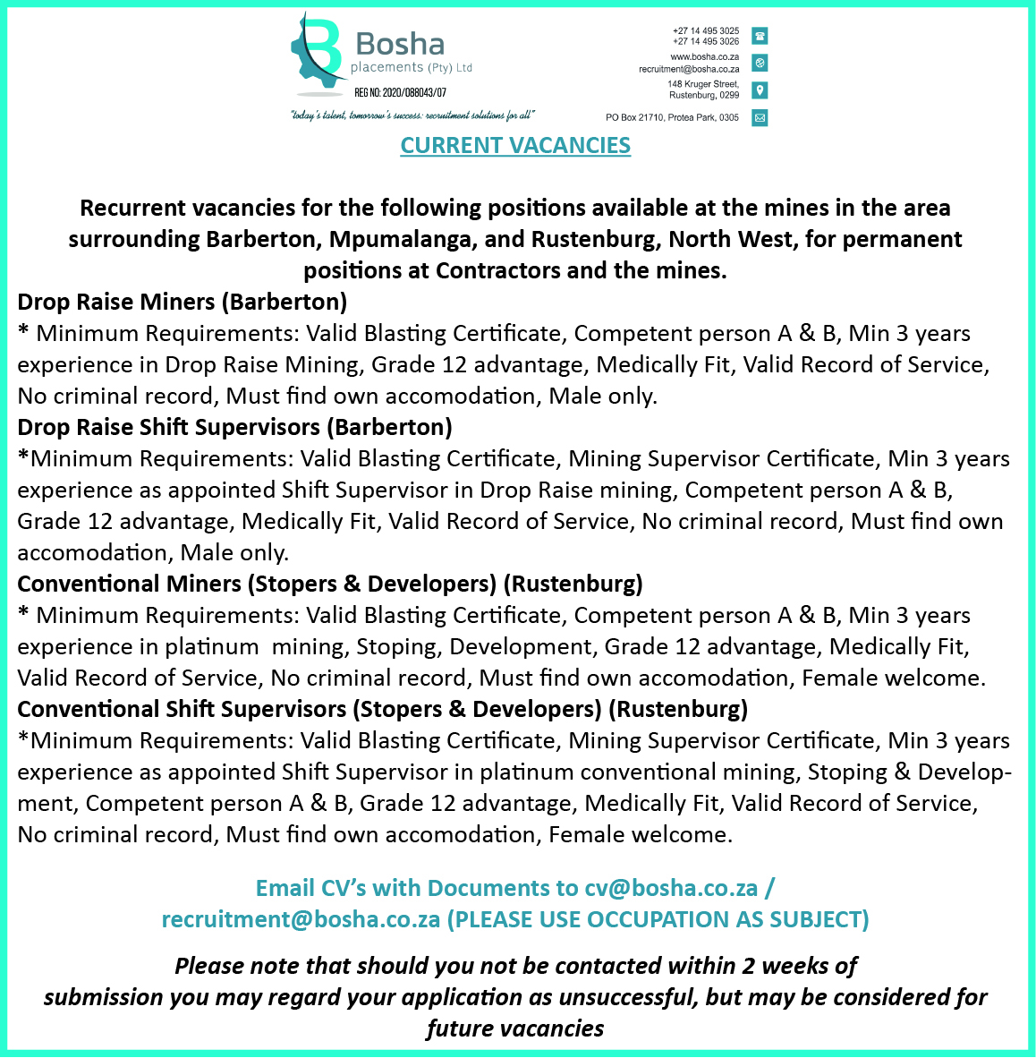 Vacancies Potchefstroom Herald