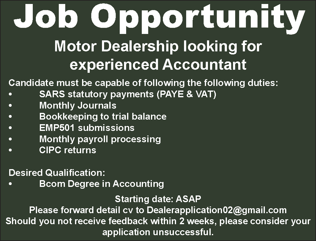 Vacancies Potchefstroom Herald