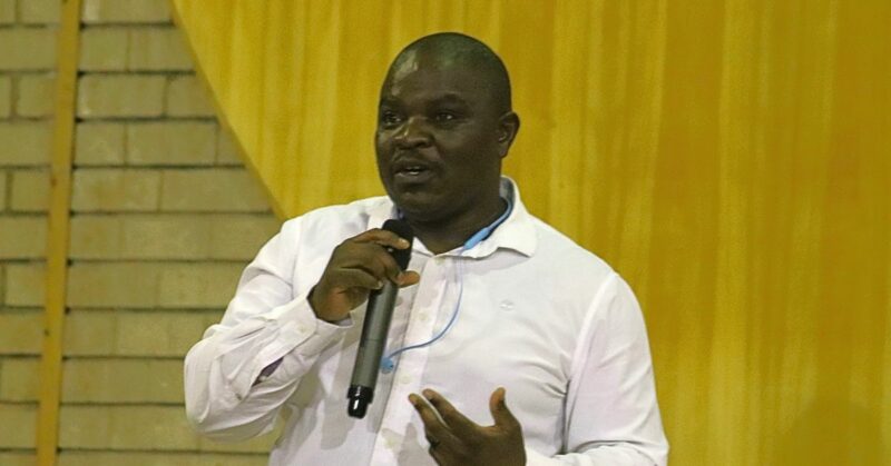 Manager with microphone