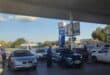 Cars filling up on petrol.