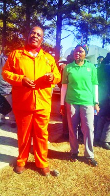 Sedibeng District Municipality Mayor Simon Mofokeng is seen with Minister of small business and development (SMME) Lindiwe Zulu.