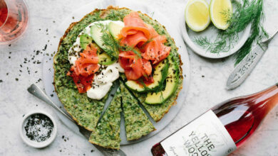 3 MAY- WFD - Herb and leek frittata with smoked salmon, sour cream and avo