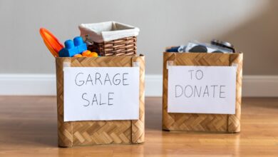 Boxes,Of,Things,For,A,Garage,Sale.,Decluttering,,Cleaning,And