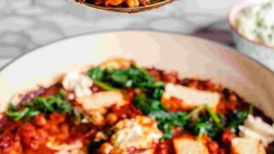 One pan baked feta and chickpeas