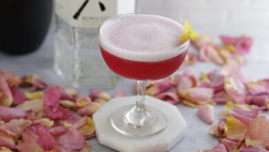 Wind down with a Clover Club with raspberry syrup