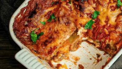 Get cheesy with this mozzarella stick lasagna dish