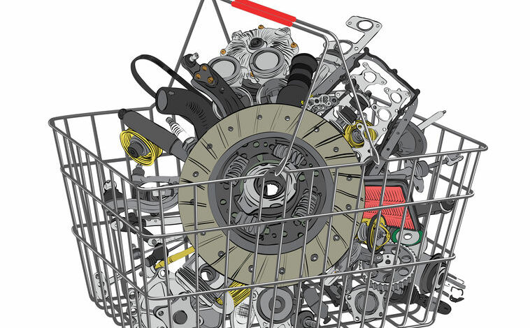 Many images of spare parts