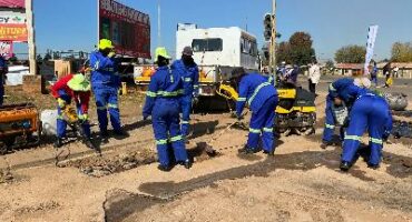 Road maintenance carried out in Sebokeng.