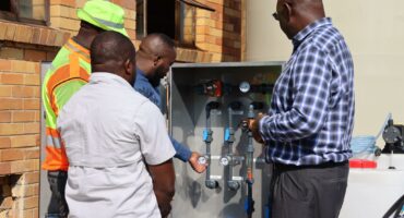 MLM officials conduct an oversight visit at the Rothdene pump station.