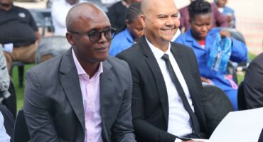 Minister Solly Malatsi and Midvaal mayor Peter Teixaira.