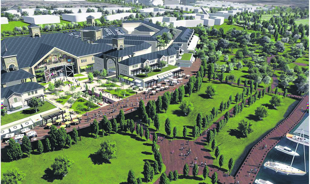 ‘n Kunstenaarsvoorstelling van hoe Vaal River City gaan lyk.