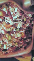 Rice with cashew nuts.