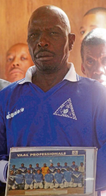 Manco Milano FC Supporters Organiser Lekgwakgwa Mokoena is one of the local supporters who has been passionate about football in this region since the days of Vaal Professionals.  Photo: Zacharia ­Nale.
