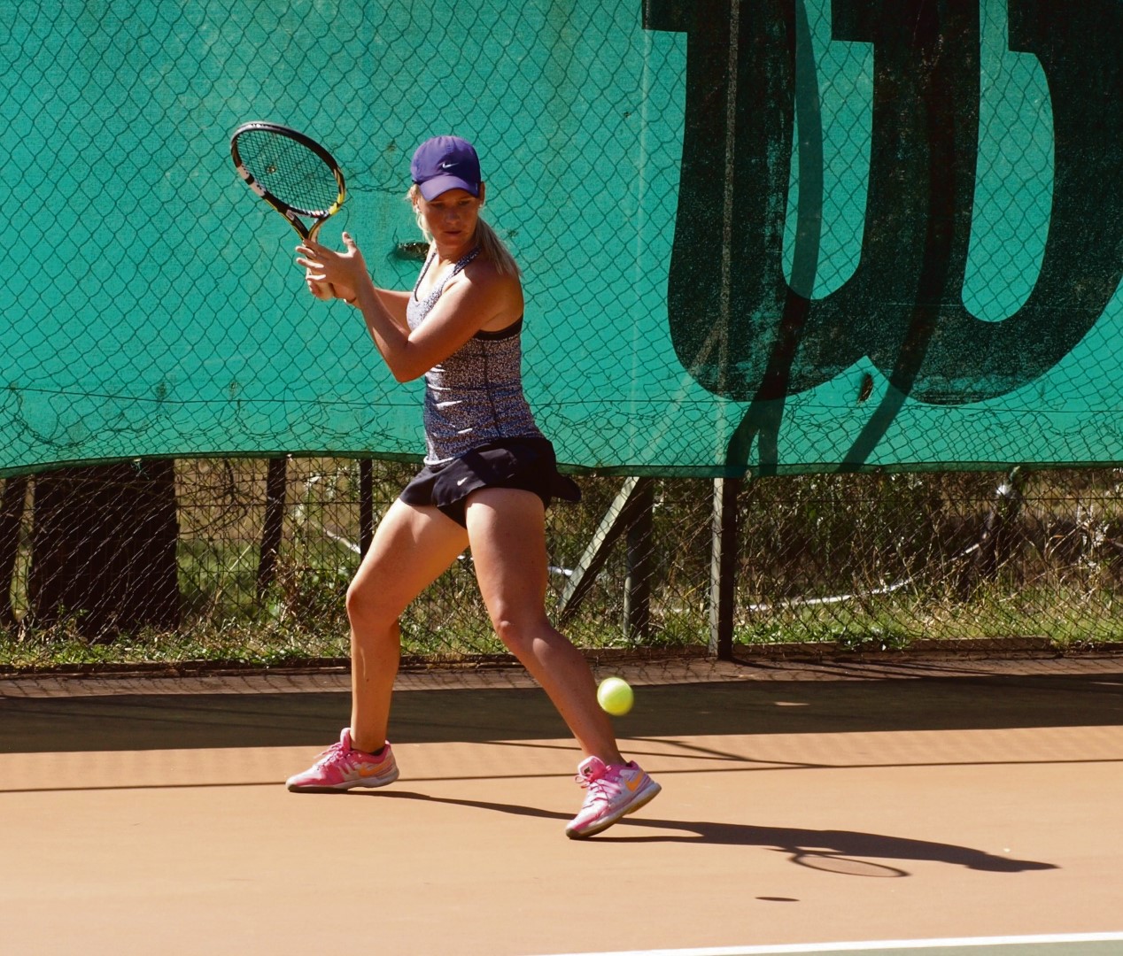 Madrie prepares to hit one of her lethal forehands during the Wilson Challenge held in Johannesburg in May. Photo: BLD Communications