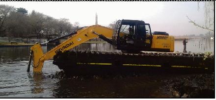 Over the years there has been a steady flow of sludge and sediment down the Vaal River. This has accumulated in the banks of the Loch Vaal residential area. Due to this accumulation one of the residents along this bank has been unable to launch his boat in the river. Bovu Fluid Holdings (Bovu Pumps) was requested to utilise their Ultratrex Amphibious Excavator to assist with the sludge removal and cleaning of this sludge build-up. Bovu Fluid Holdings (PTY) LTD is the sole distributor for the Ultratrex Amphibious dredgers and equipment. Photo provided