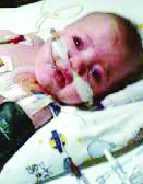 Klein Bella Meyer (6 maande) wat die gru-ongeluk in Sasolburg oorleef het waarin haar pa gesterf het.