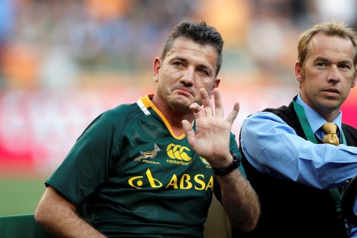 An emotional Joost van der Westhuizen acknowlegdes the Ellispark crowd during his "victory lap".  Photo: Ettienne van Rensburg