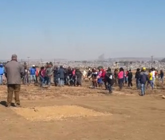 The scene of the stand-off between land grabbers and rightful property owners. Photo: Christiaan Cloete