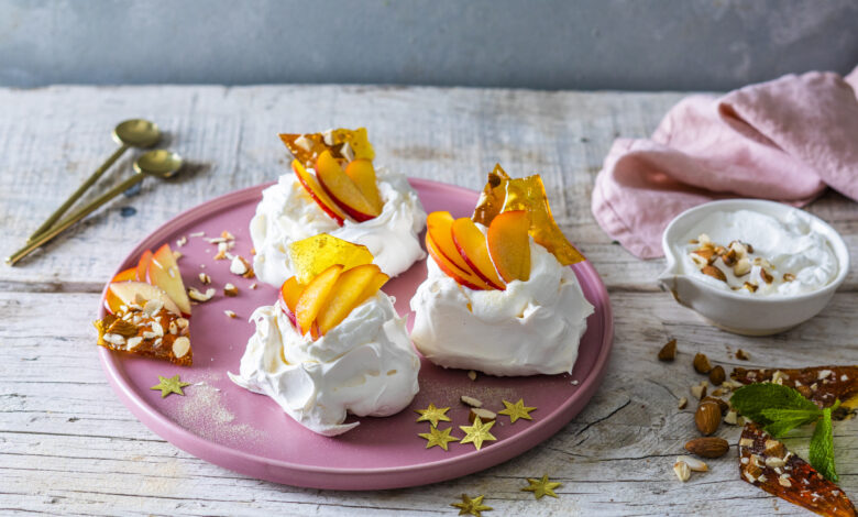26 DECEMBER - Sunday Spoil - Nectarine mini pavlovas