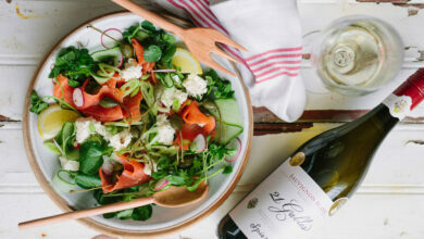 29 JANUARY - Saturday entertain - Salmon salad with fennel, ricotta, capers, and cucumbers paired with Spier Sauvignon Blanc