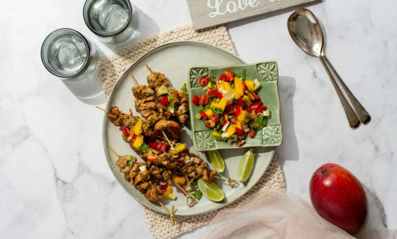 2 MARCH - WFD - Sticky mango and chilli chicken skewers with fresh mango salsa