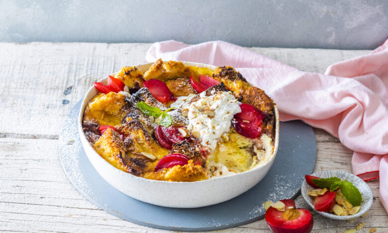 3 APRIL - SUNDAY SPOIL - Plummy bread and butter pudding