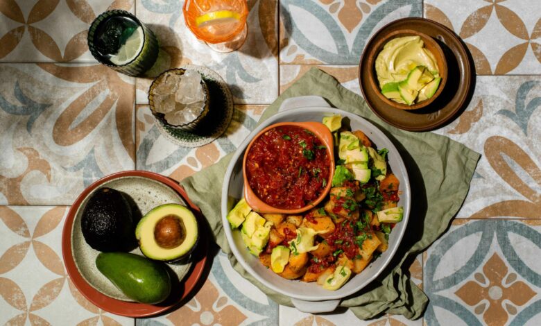 4 APRIL - MEATLESS MONDAY - Patatas Bravas (spicy potatoes) with avocado crème
