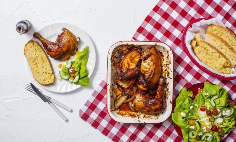 17 AUGUST - WFD - Coca-Cola BBQ roasted chicken with cornbread