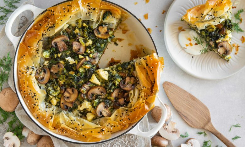 29 AUGUST - MEATLESS MONDAY - Mushroom Spanakopita pie